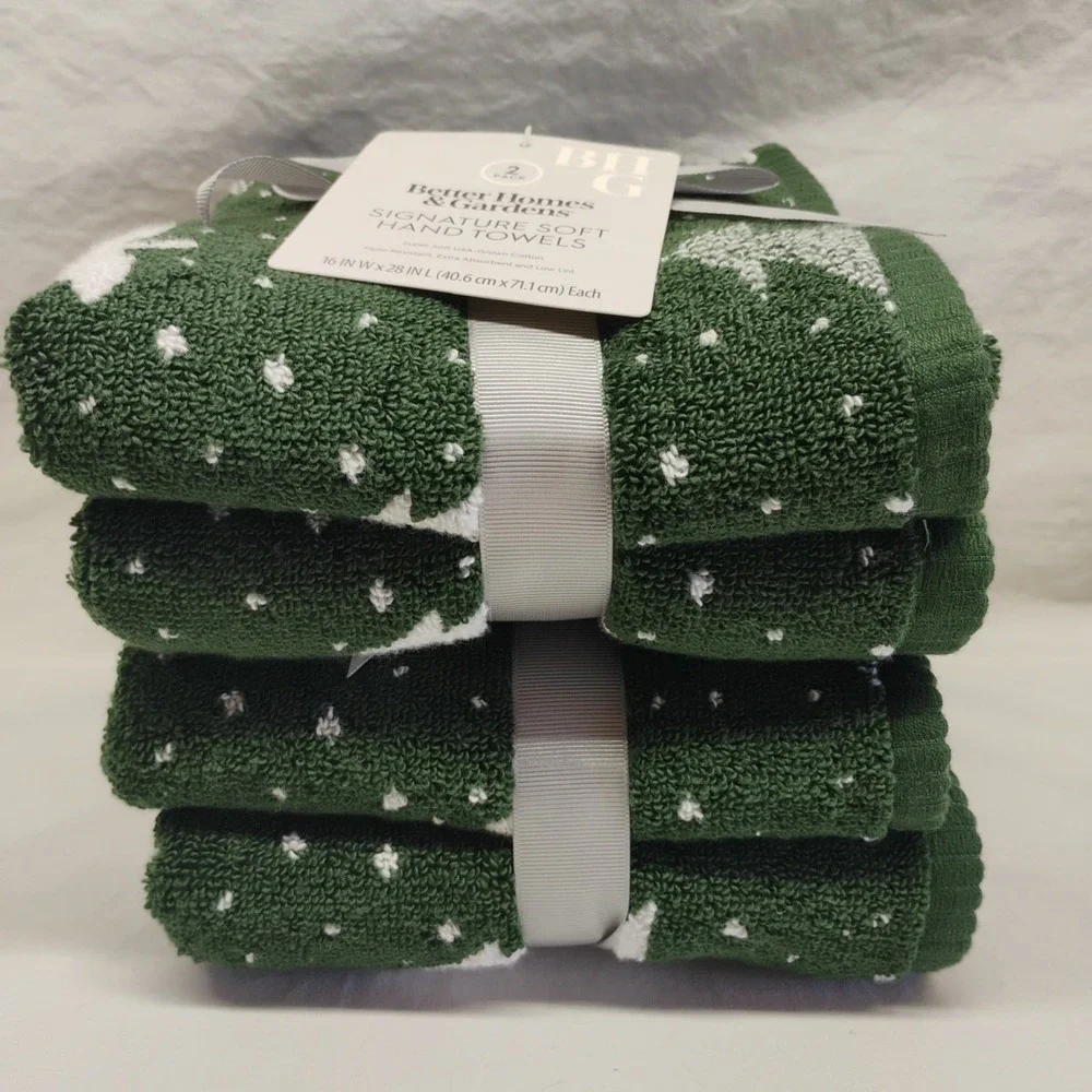 Better Homes & Gardens‎ Signature Soft Holiday Decor 4ct Hand Towel Wintery Tree